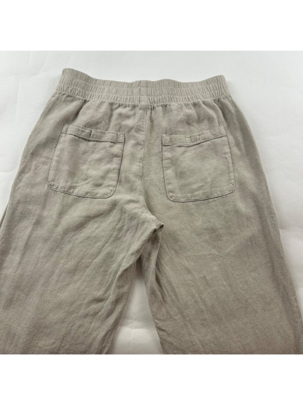 Old Navy Flax Linen Blend Tapered Straight Leg Pull On Pant S - Picture 7 of 7